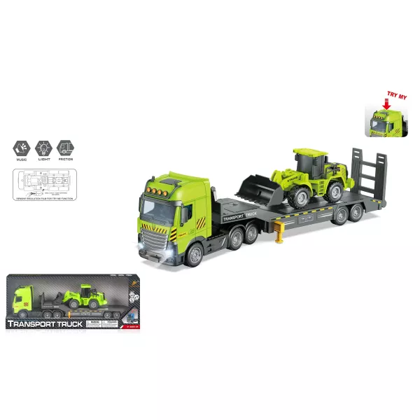 Baumaschinen-Transport-Lkw mit Frontlader – 40 cm