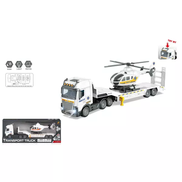 Caminhão de carga com helicóptero - 40 cm