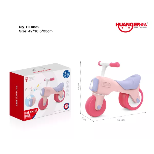 Motocicleta infantil de empuje con los pies, musical y con sonidos, de color rosa