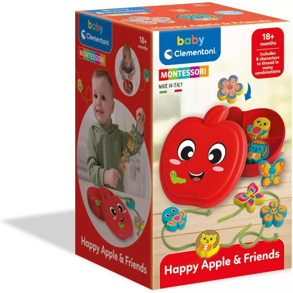 Baby Clementoni: Jogo de encaixe com cordão em caixa em forma de maçã