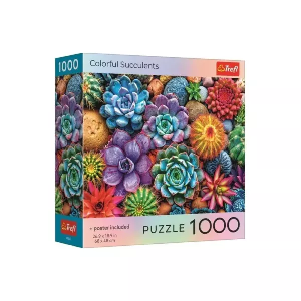 Trefl: Suculentas coloridas – rompecabezas de 1000 piezas