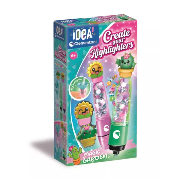 Clementoni Idea!: Kit para criar marcadores fluorescentes - 2 peças, floral