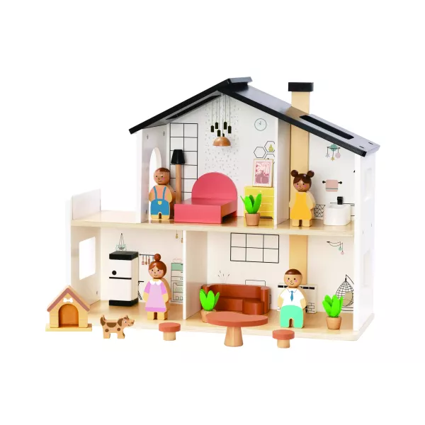 Tooky Toy: Etagen-dukkehus i træ