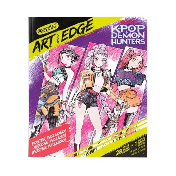 Crayola: Art With Edge - Vânătorii de Demoni K‑Pop, carte de colorat și poster
