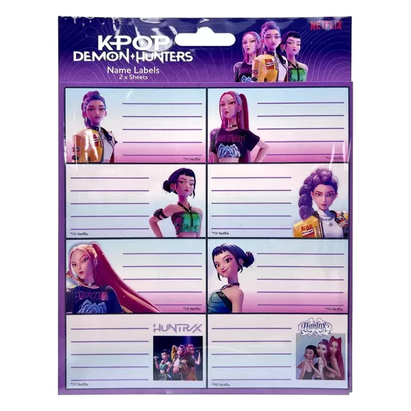 Etiquetas para cuadernos K-POP Demon Hunters - Huntrix (2 hojas)