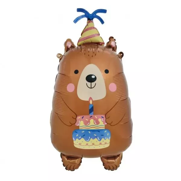 Folienballon „Geburtstagsbär“ – 63 cm, verpackt