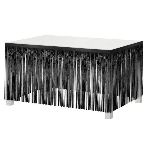 Szalagos party dekor asztalra - 80 x 300 cm, fekete