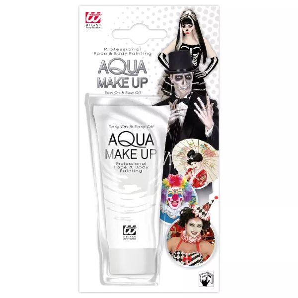 Pintura facial en tubo, base acuosa, 30 ml, color blanco