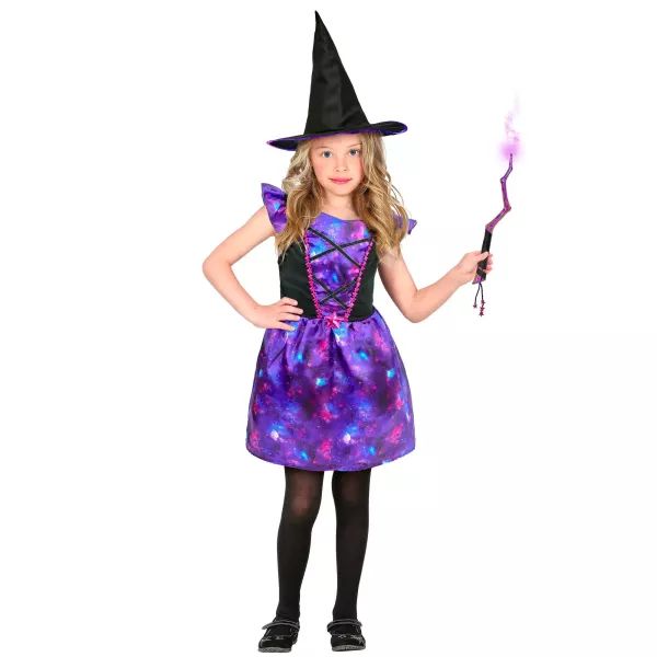 Kék-lila mintás boszorkány jelmez - 140-es méret