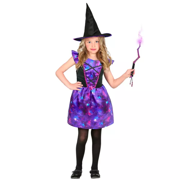 Costume da strega fantasia blu‑viola, taglia 158