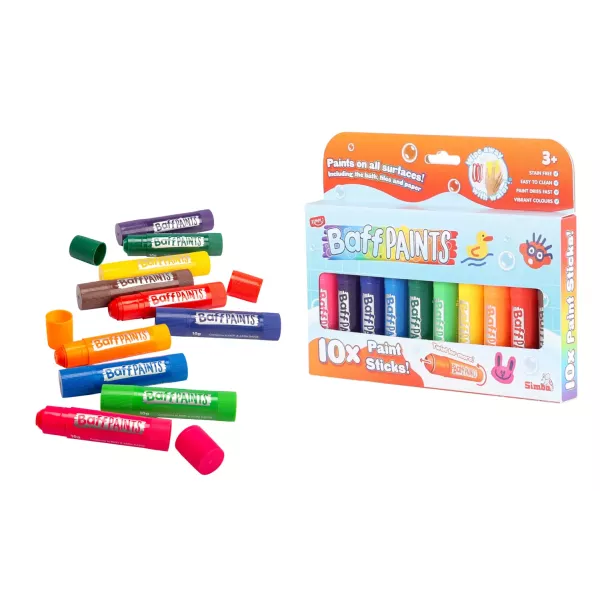 Baff Paints - Craies de bain colorées - lot de 10