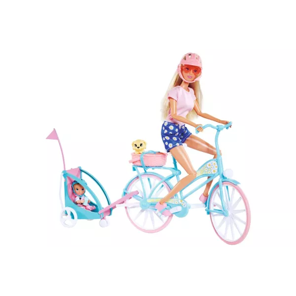 Steffi Love : Poupée cycliste Steffi avec remorque pour enfants