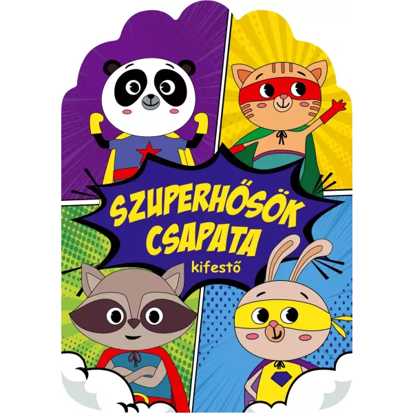 Equipo de superhéroes – libro para colorear - en húngaro
