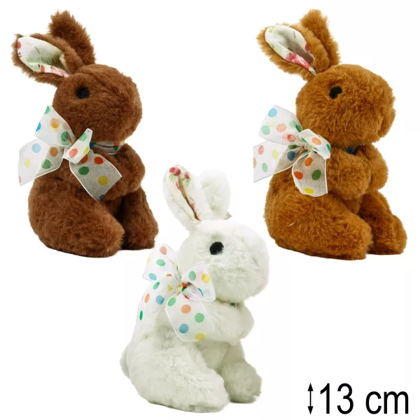 Coelho sentado com lenço, 12 cm, 3 tipos