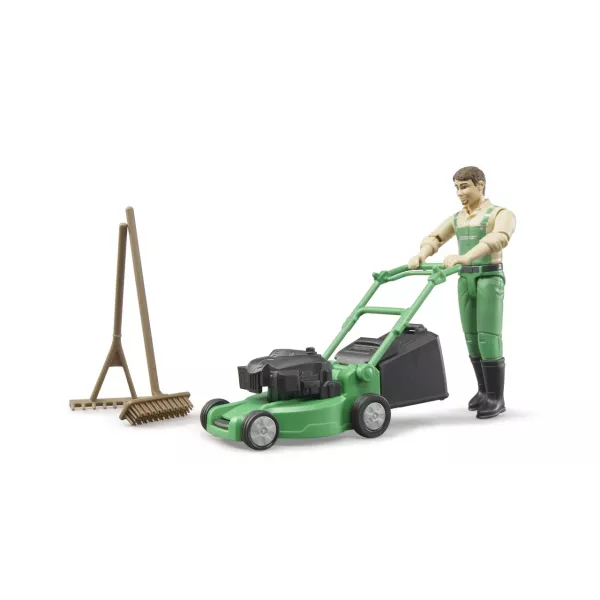 Bruder bworld Jardinero con cortacésped y equipo