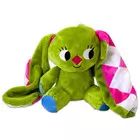 Iepurașul cu urechi cu carouri: figurină de pluș șezând - 10 cm