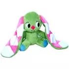 Iepurașul cu urechi cu carouri: figurină de pluș șezând - 23 cm