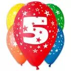 Balões coloridos com números 5 unidades - 5
