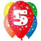 Set cu 5 baloane colorate cu cifra 5