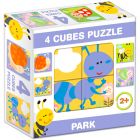 Mix Puzzle cu cuburi, 4 piese - Insecte