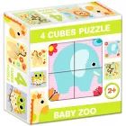 Mix Puzzle s kockami, 4 diely - Divé zvieratá