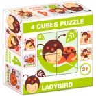 Mix Puzzle s kockami, 4 kusy - Lienka