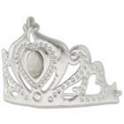 Hókirálynő tiara puha anyagból, gumis pánttal - ezüst