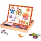 Dřevěné magnetické puzzle 2 v 1 v krabičce - 85 dílků