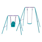 Plum: Metalen schommel voor kinderen, 2-in-1 - paars-blauwgroen