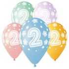 Set di 5 palloncini numerati colorati pastello, numero 2