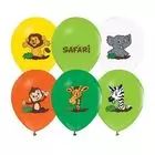 Safari thema gekleurde ballonnen - 5 stuks.