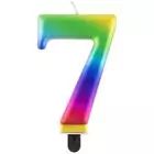 Candela di compleanno color arcobaleno, 8 cm - 7