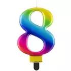 Candela di compleanno arcobaleno, 8 cm - 8