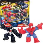 Goo Jit Zu: Marvel Hősök - Spiderman vs Venom nyújtható akciófigurák, 2 db-os szett