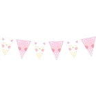 Stegulețe de petrecere cu model pisică - roz-alb, 160 x 20 cm