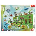 Trefl: Európa térképe állatokkal 25 darabos keretes puzzle