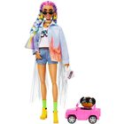 Barbie: Extravagáns szivárványhajú baba autós kutyussal