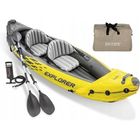 Explorer K2 opblaasbare kajak met aluminium peddels - geel