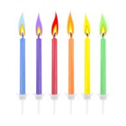 Set aus 6 Kerzen mit farbiger Flamme