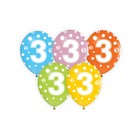 Set de 5 baloane colorate cu buline și cifră - 3