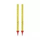 Pacote com 2 jogos de fogos de artifício para bolo de 18 cm, cor dourada.