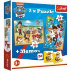 Paw Patrol: puzzle și joc de memorie 2-în-1