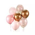 Rozā un bronzas toņu balonu pušķis, 30 cm - 7 gab