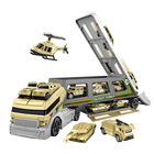 Set de joacă: Camion transportor vehicule militare - cu 7 mașinuțe