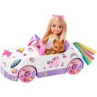 Barbie: Păpușă Chelsea cu mașină-unicorn