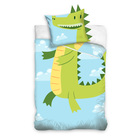 Funny Crocodile: Lenjerie de pat cu 2 piese - turcoaz