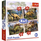 Trefl: Dinozauri interesanți - puzzle 4-în-1 de 35, 48, 54, 70 de piese