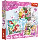 Trefl: Disney hercegnők 3 az 1-ben puzzle - 20, 36, 50 darabos