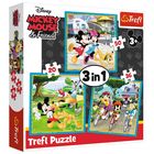 Trefl: Mickey Mouse cu prietenii - puzzle 3-în-1 cu 20, 36 și 50 de piese