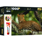 Trefl: Leopárd puzzle - 1000 darabos + ragasztó